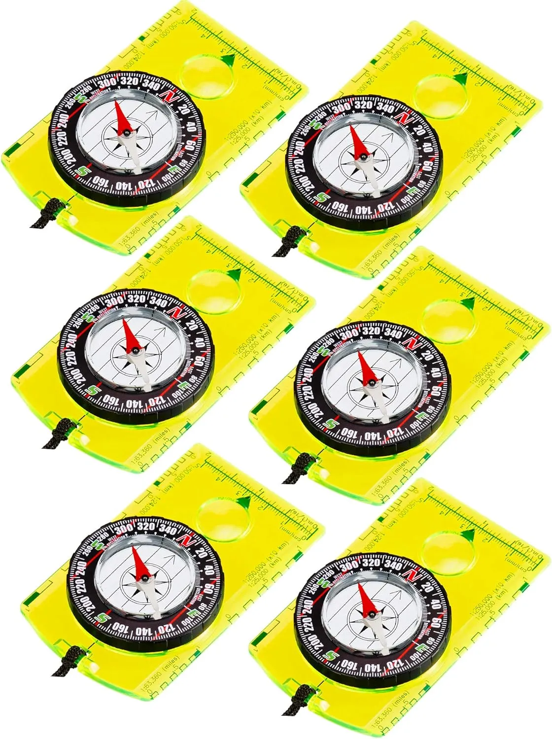 6 Pieces Orienteering Compass Hiking Navigation Backpacking Compass Map Reading for Scout Outdoor Camping Survival Gifts