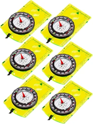 6 Pieces Orienteering Compass Hiking Navigation Backpacking Compass Map Reading for Scout Outdoor Camping Survival Gifts