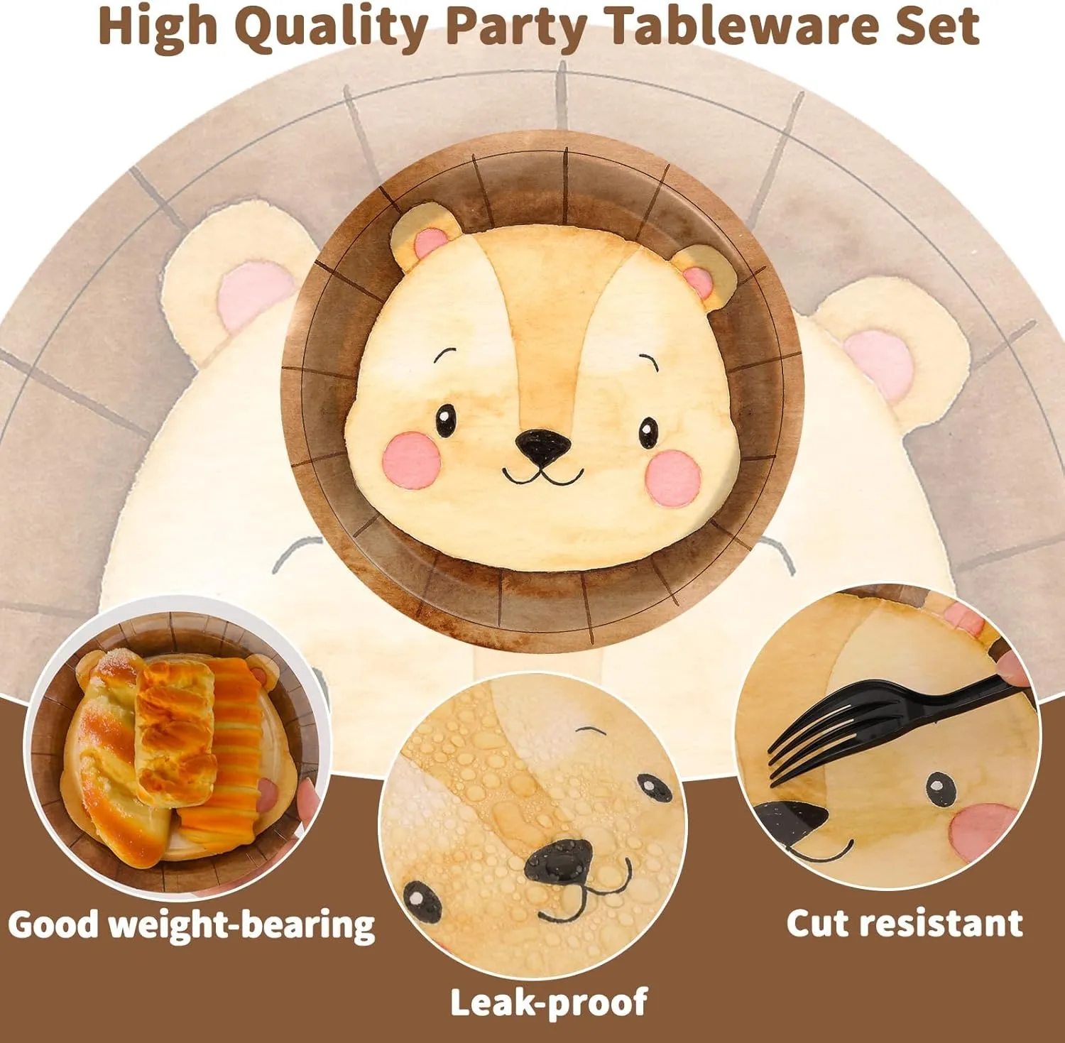 60 Count Jungle Animal Party Plates Safari Animal Shaped Paper Plates Zoo Jungle Them Disposable Party Decorations Wild Safari Tableware for Birthday Baby Shower Favor Favor Supplies