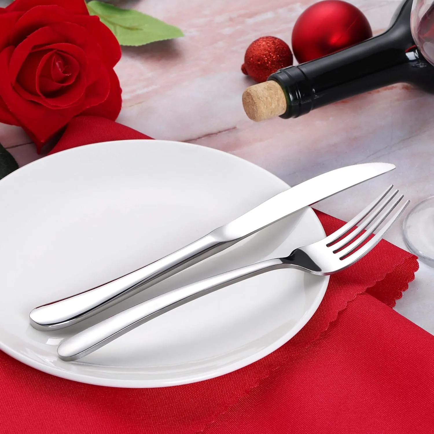 60 Piece Heavy Duty Silverware Cutlery Set for 12 Stainless Steel Flatware Set