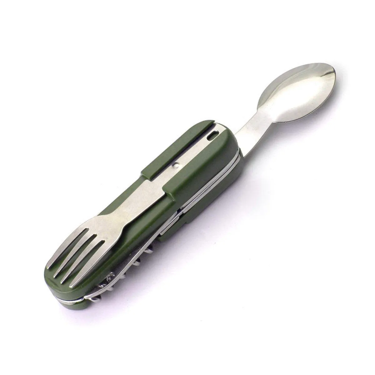 6in1 Portable Folding Knife Fork Spoon Set Outdoor Multi Functional Tableware