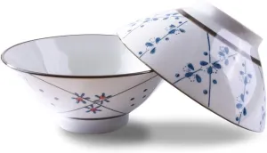 7.5 Inch Asian Ramen Bowls Japanese Noodle Bowls for Ramen Cereal Soup Pho Udon Noodles Deep Noodle Serving Bowls Set of 2