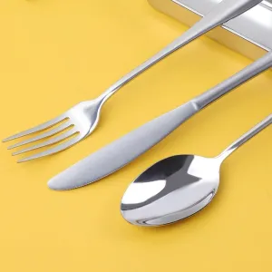 8-Piece Set Stainless Steel Tableware Set, Portable Fork, Spoon And Chopstick Set(A bag)