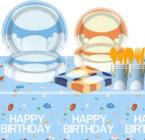 81Pcs Blue Dog Party Tableware Set - Blue Dog Birthday Party Supplies