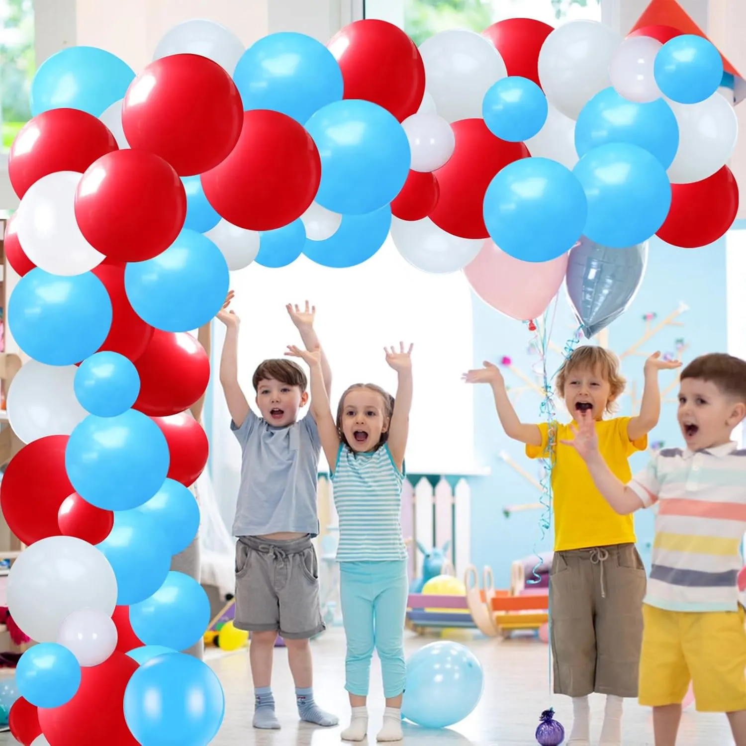 86 Pcs Airplane Aviator Birthday Party Decoration, Airplane Themed Party Decoration with Inflatable Airplane Cloud Balloons Happy Birthday Banners for Kids Plane Theme Party