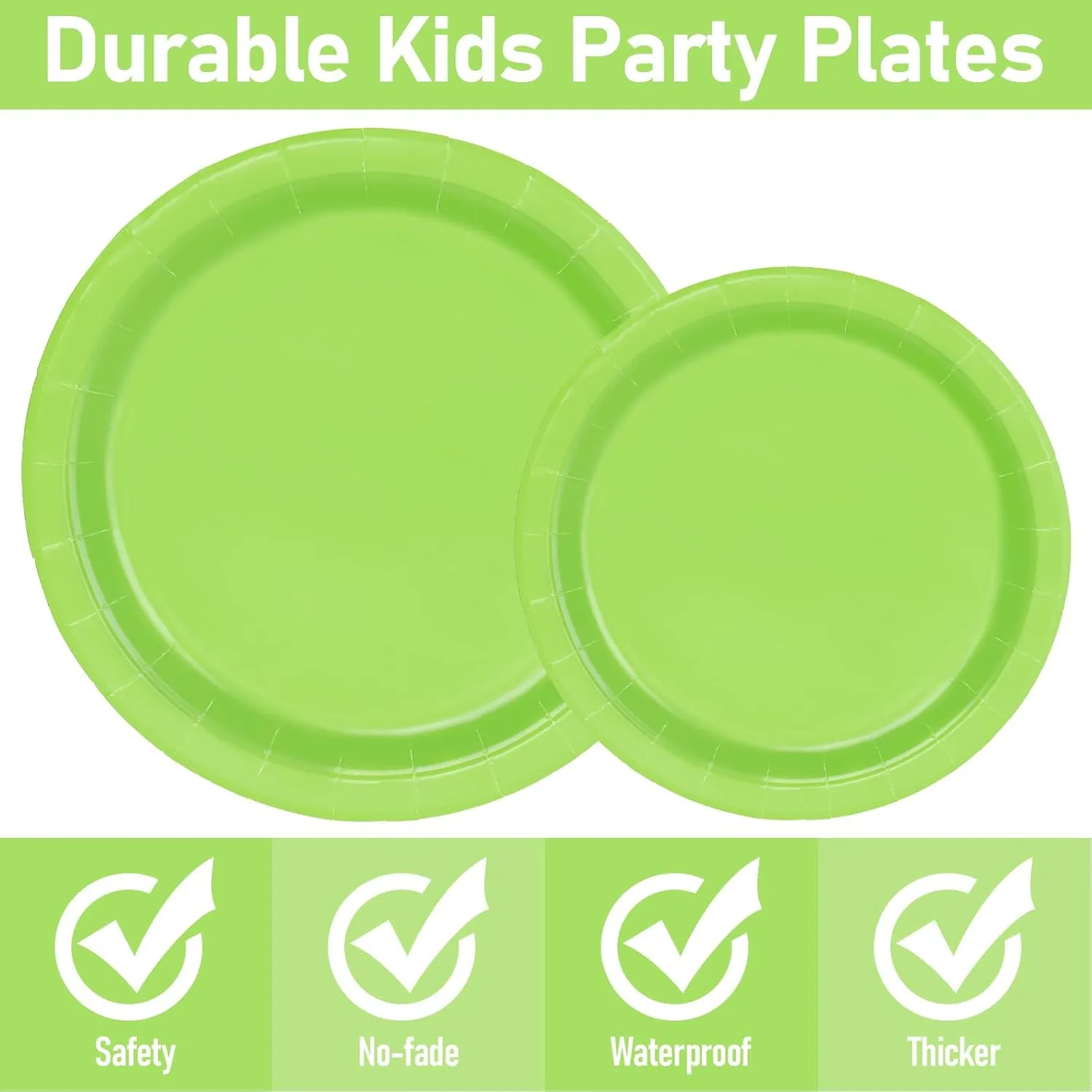 96 Pcs Party Plates, Green Paper Plates and Napkins, Disposable Tableware Set, Party Supplies for Kids Birthday Baby Shower Wedding Picnic, Serve for 24 Guests
