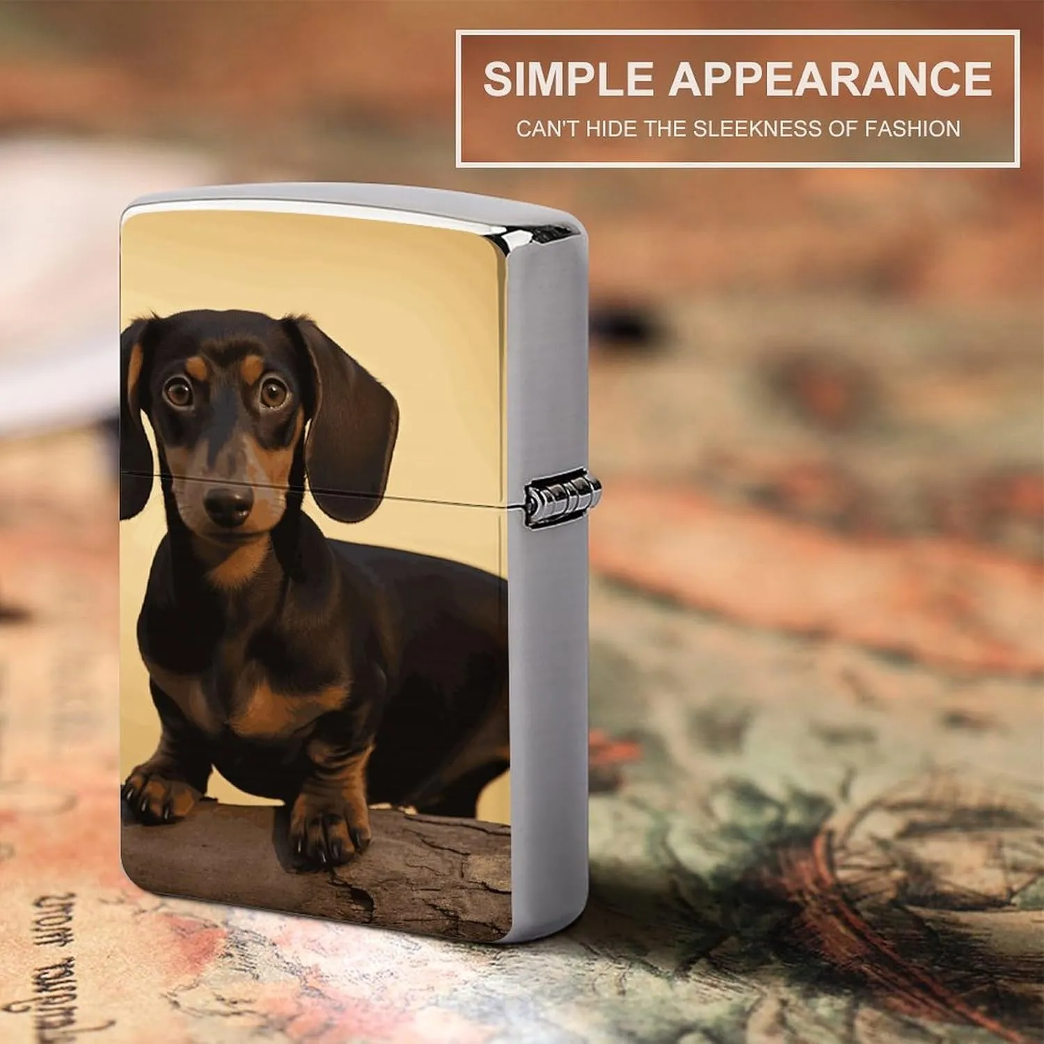 A Cute Dachshund Lighter Case Waterproof Lighter Sleeve Lighters Protective Cover with Graffiti Design