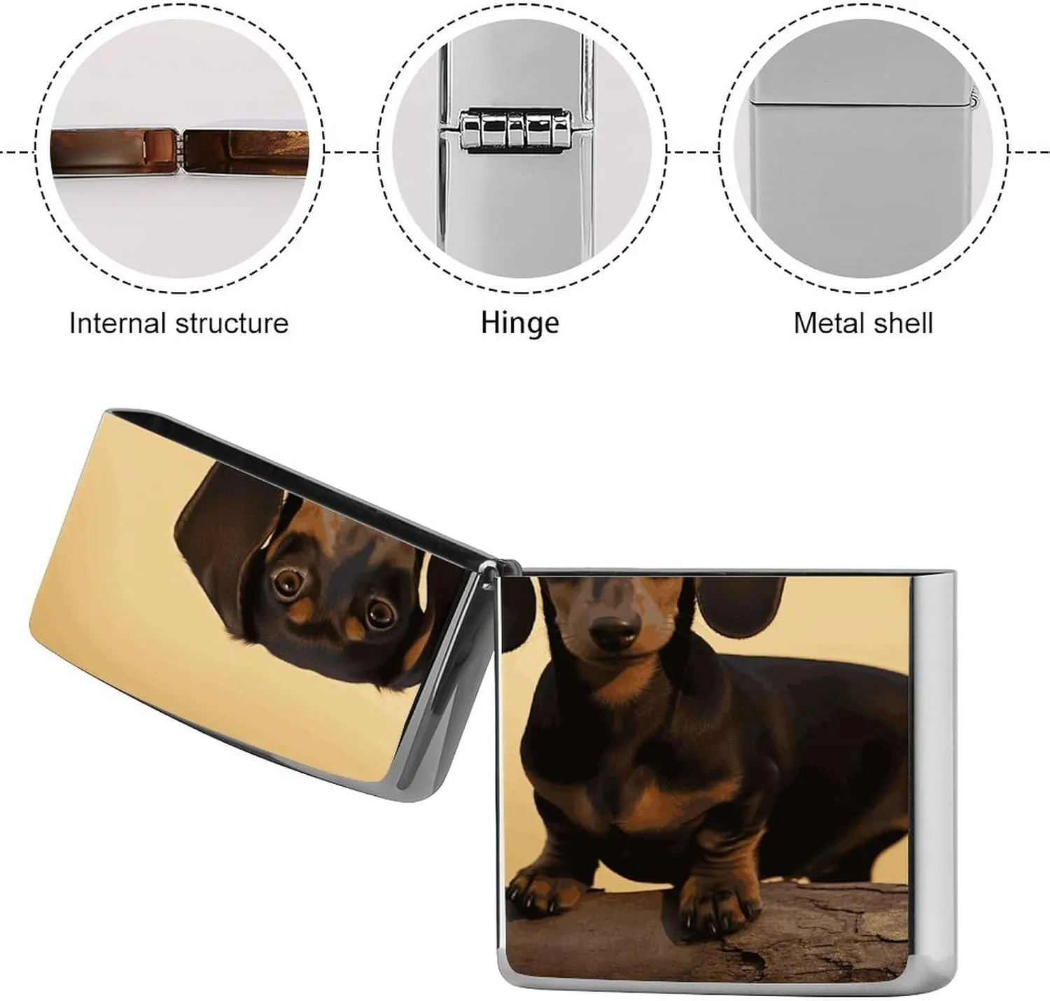 A Cute Dachshund Lighter Case Waterproof Lighter Sleeve Lighters Protective Cover with Graffiti Design