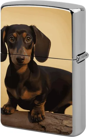 A Cute Dachshund Lighter Case Waterproof Lighter Sleeve Lighters Protective Cover with Graffiti Design