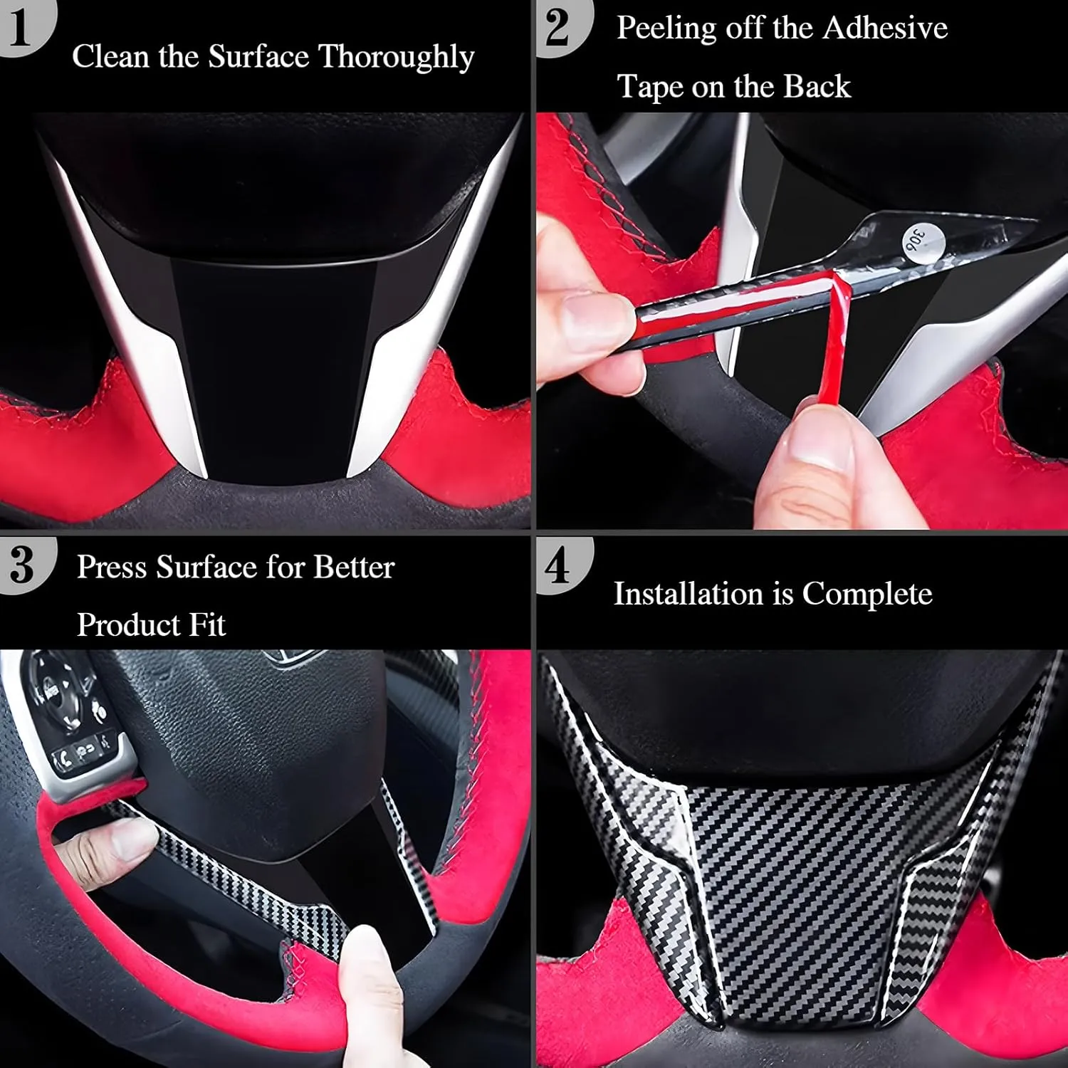 ABS Car Exterior Door Handle Cover Set Outside Door Handle Cover Compatible with Hyundai Kona 2024 SX2 Accessories (Carbon Fiber Style)