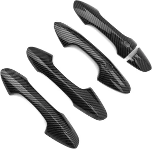 ABS Car Exterior Door Handle Cover Set Outside Door Handle Cover Compatible with Hyundai Kona 2024 SX2 Accessories (Carbon Fiber Style)