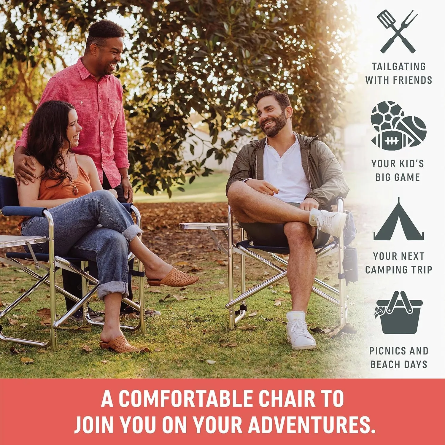 Adults Chair, Best-price offer Table, for Low-cost with Chair Camping Beach Side (Red) Sports Chair Chair, Camp