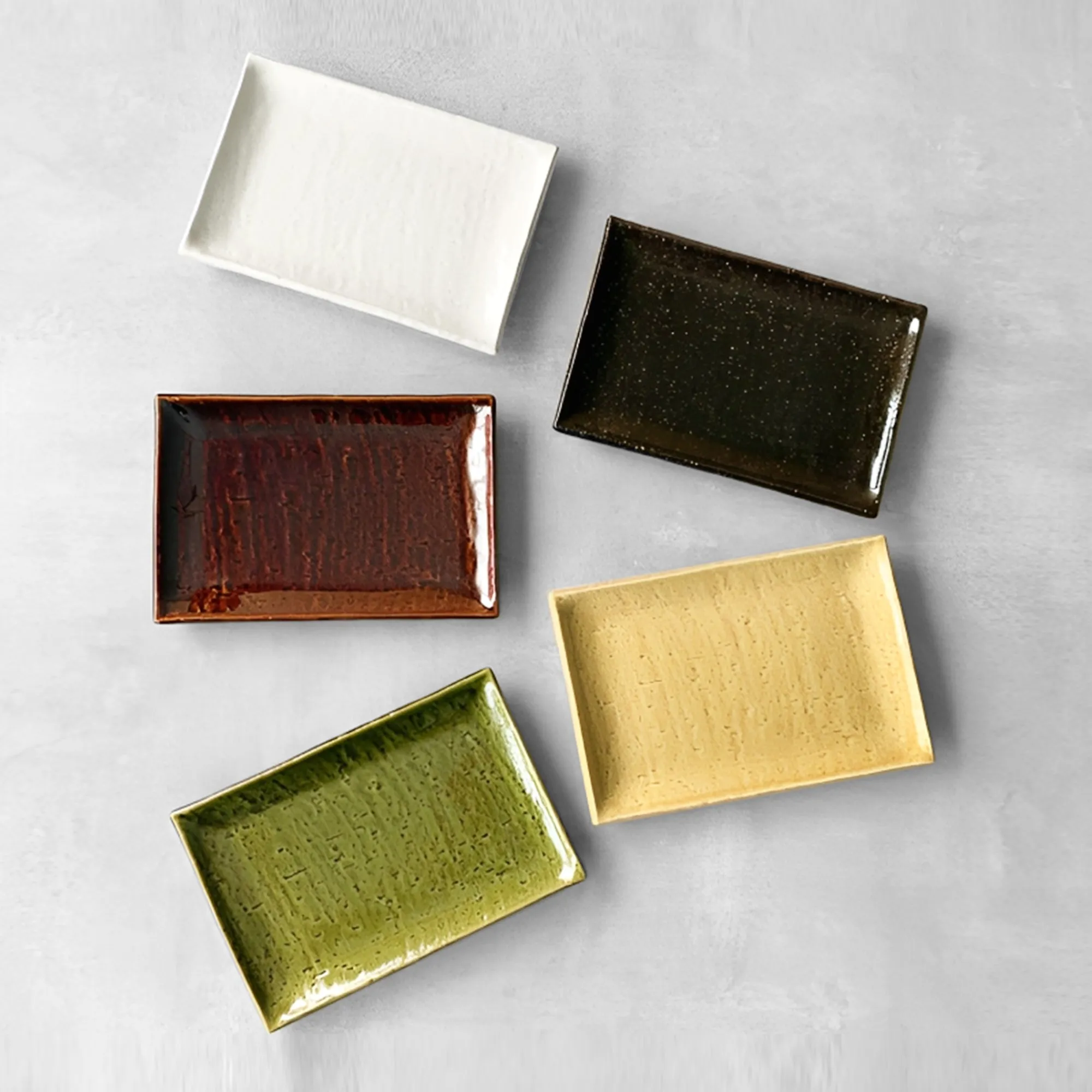 Ajiwai Ceramic Plates Set of 5 With Gift Box Made In Japan