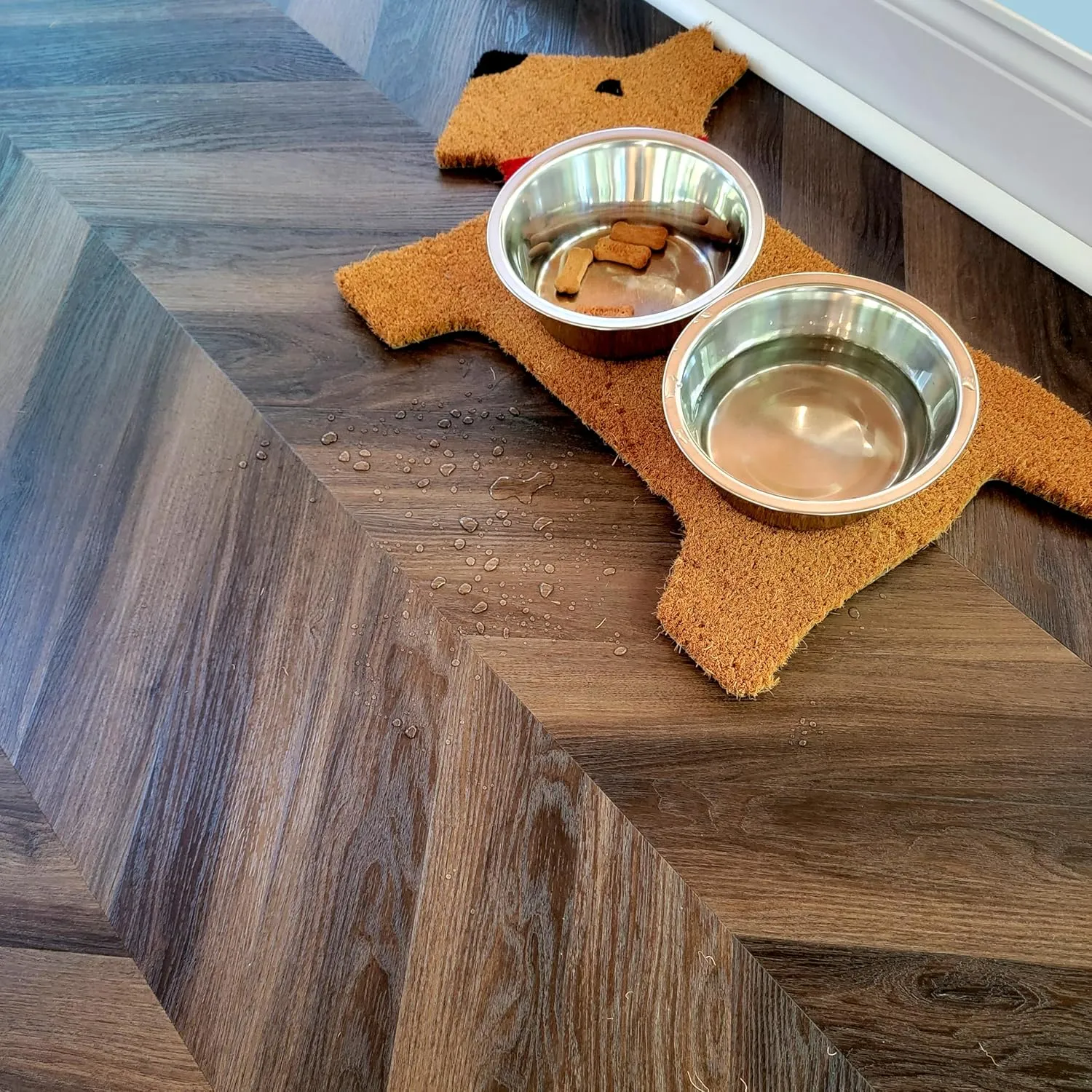 Allure 12" x 28" x 8mm, 12mil Luxury Vinyl, 45 Degree Chevron Flooring,Buckeye Black Walnut, Embossed, Waterproof, (8 Planks), (18.87 sqft/case)