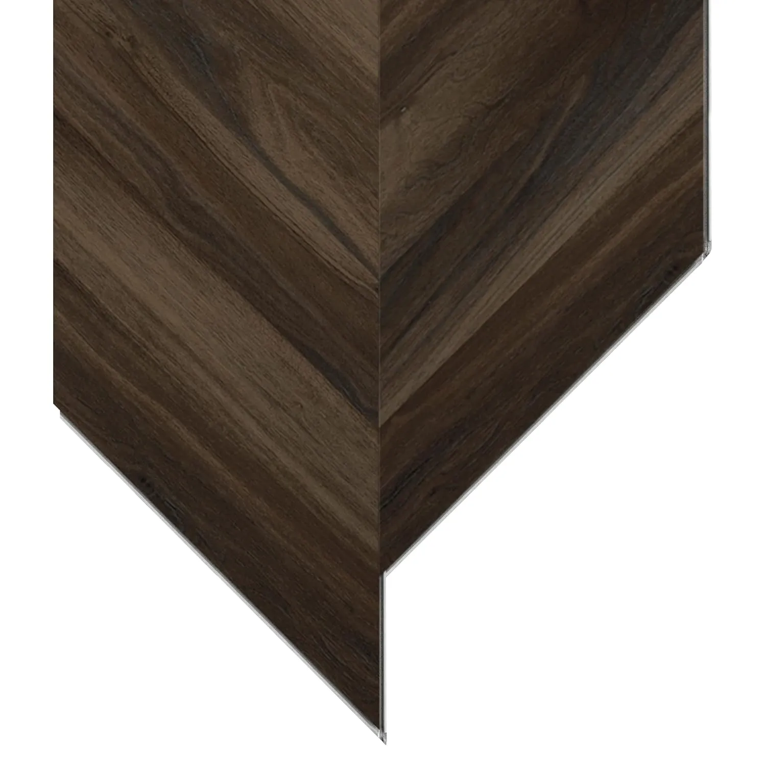 Allure 12" x 28" x 8mm, 12mil Luxury Vinyl, 45 Degree Chevron Flooring,Buckeye Black Walnut, Embossed, Waterproof, (8 Planks), (18.87 sqft/case)
