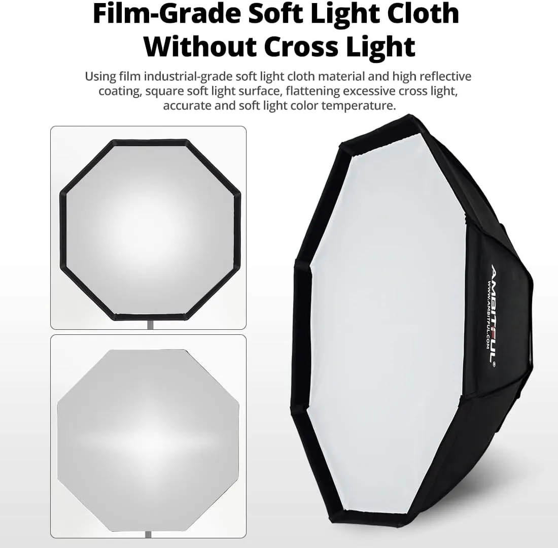 AMBITFUL FW95 95cm/37inch Octagon Honeycomb Grid Bowens softbox, with Honeycomb Grid   Carrying Bag, for Bowens Mount lamp(FW95 95cm/37inch)