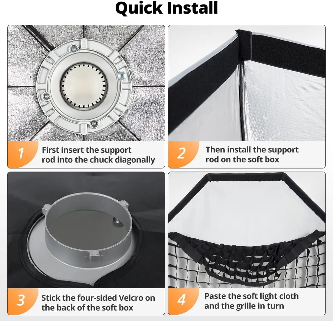 AMBITFUL FW95 95cm/37inch Octagon Honeycomb Grid Bowens softbox, with Honeycomb Grid   Carrying Bag, for Bowens Mount lamp(FW95 95cm/37inch)