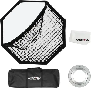 AMBITFUL FW95 95cm/37inch Octagon Honeycomb Grid Bowens softbox, with Honeycomb Grid   Carrying Bag, for Bowens Mount lamp(FW95 95cm/37inch)
