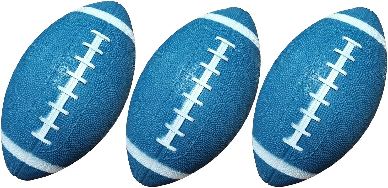 AppleRound 3-Pack 8-Inch Waterproof Footballs for Pool, Beach, & Backyard - Ideal for Water & Land Play - Ball Pump Included, Pee-Wee Junior Size for Kids & Teens