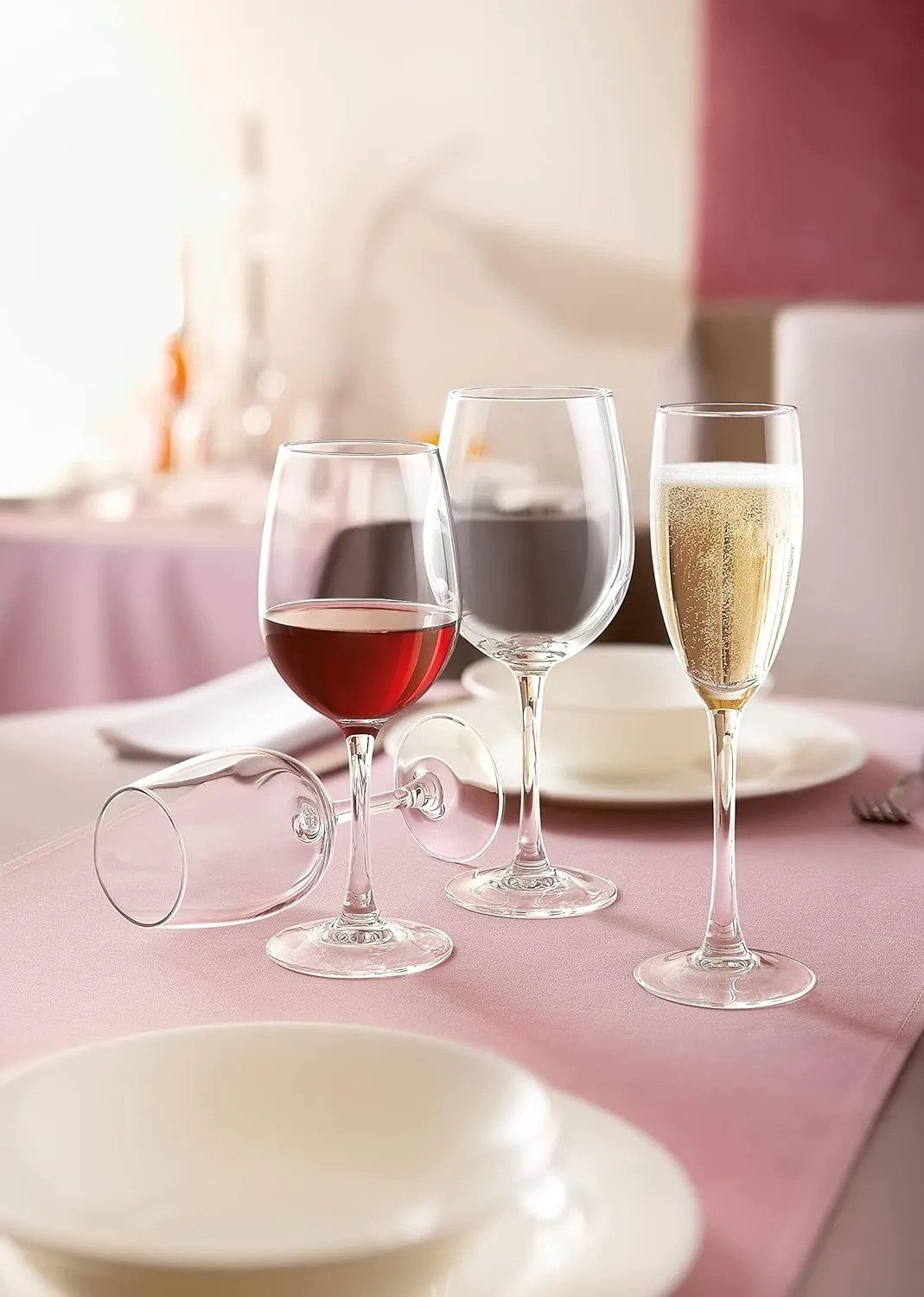 Arcoroc Arc Cardinal Excalibur Tempered Breeze Wine Glass, Made in USA, 15.75-Ounce, Set of 24