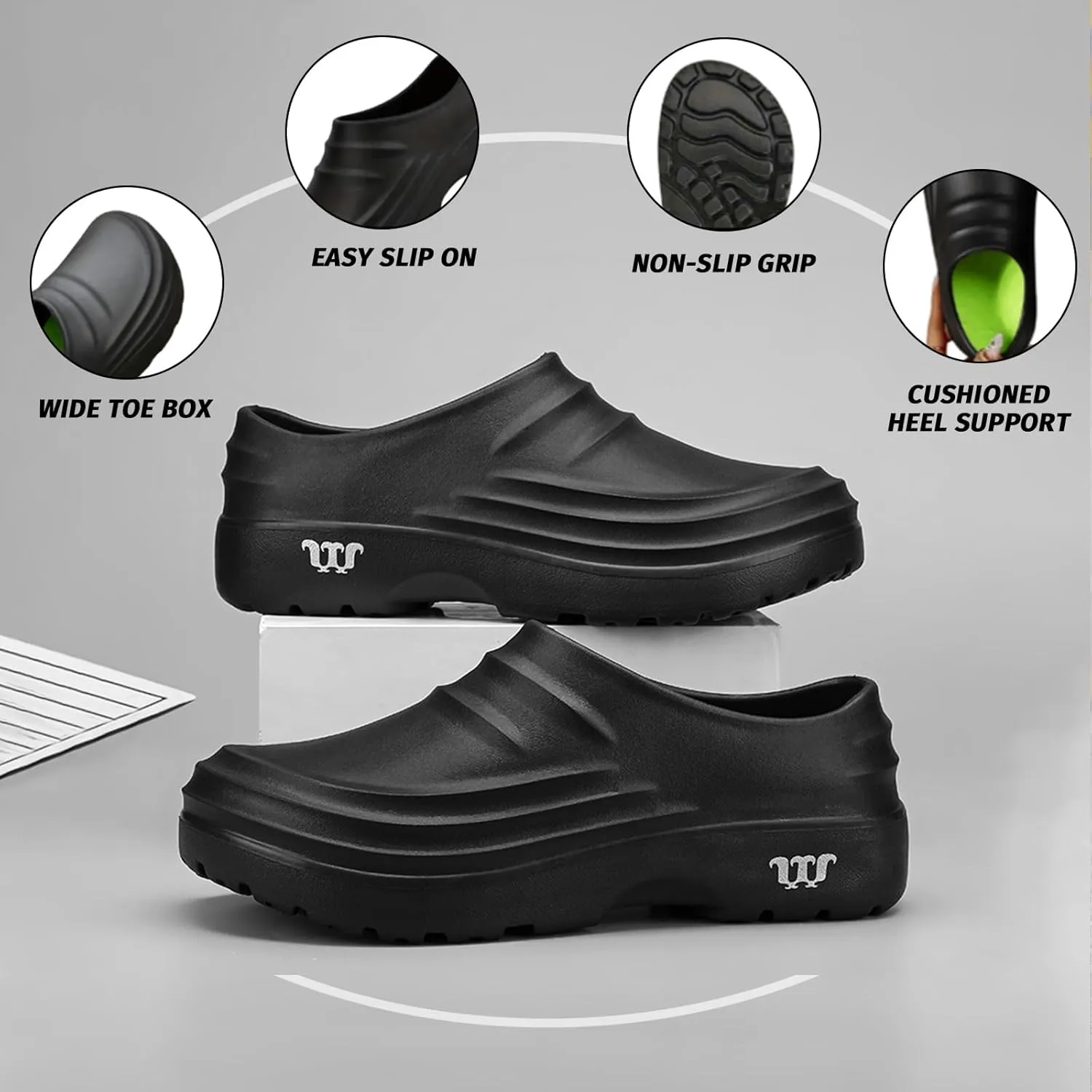 Armadillo Chef Shoes for Men - Slip Resistant, Lightweight & Waterproof Work Shoes for Kitchens, Garden Clogs for Women Waterproof Non-Slip