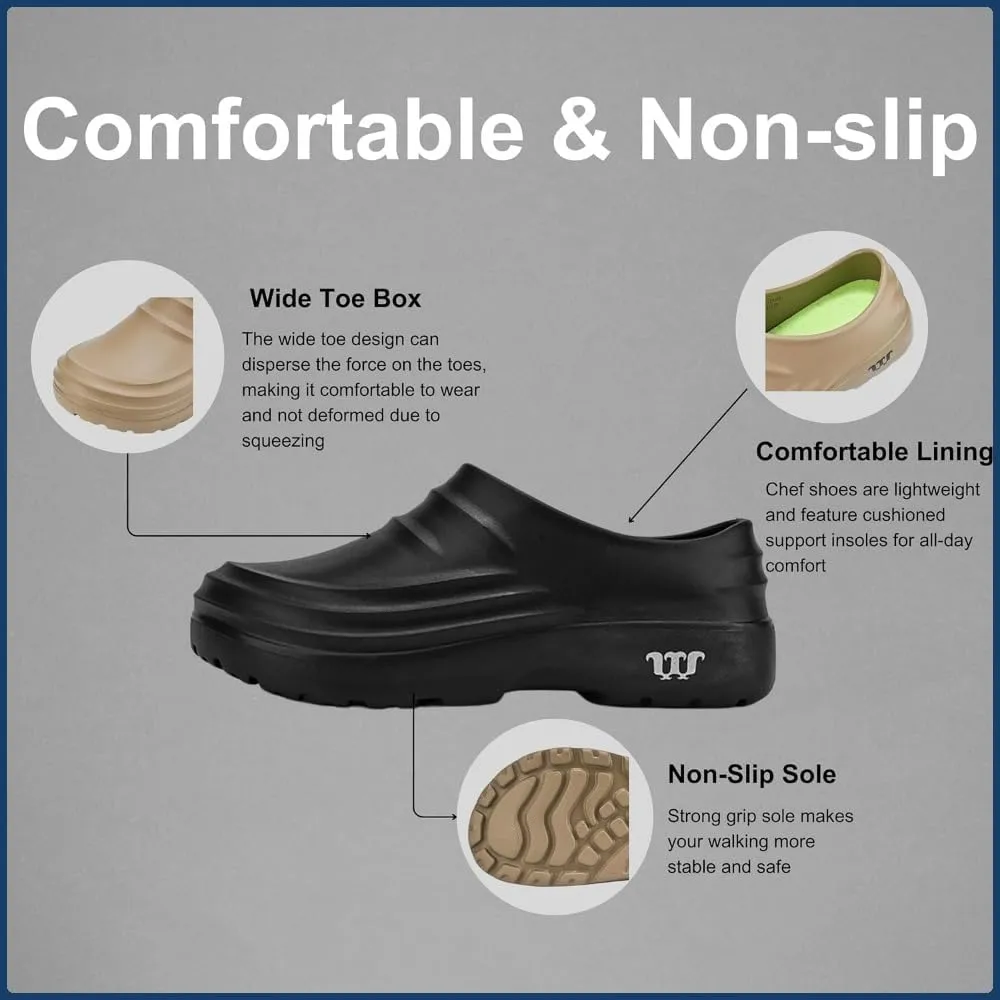 Armadillo Chef Shoes for Men Women,Comfort Lightweight&Waterproof Healthy Clogs,Non Slip Kitchen Garden Nurse Shoess