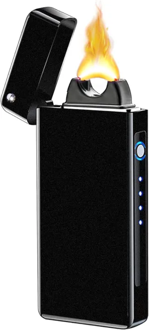 BABOBIU Electric Arc Lighter - USB Rechargeable, Plasma, Windproof, Unique Cool Lighter with Upgraded Capacity Battery for Candles, Incense, Fireworks (Frosted Black)