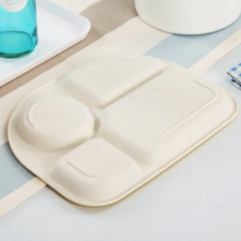 Baby's 5 Piece Bamboo Feeding Set Cartoon Design