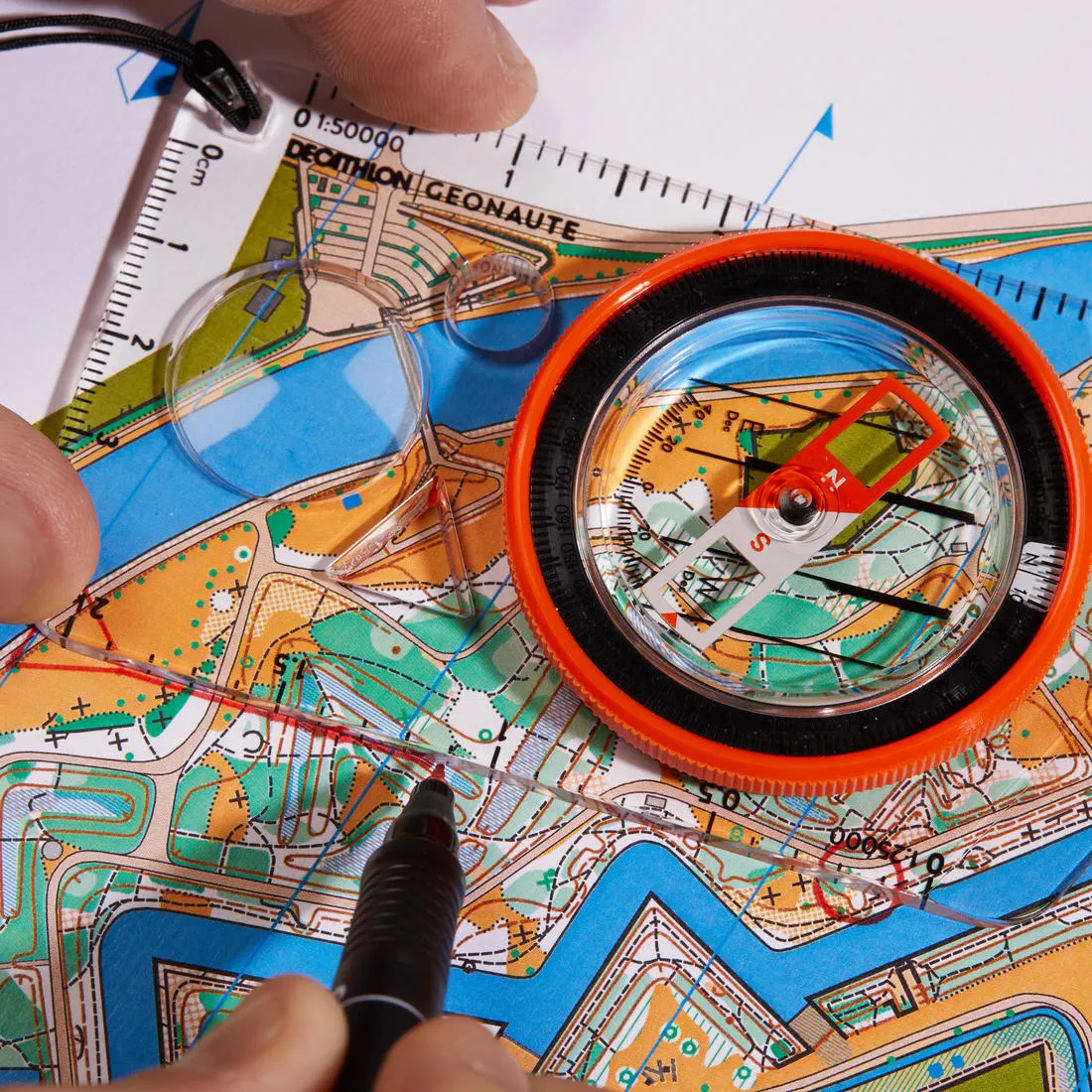Baseplate Orienteering & Hiking Compass - Explorer 500 Orange