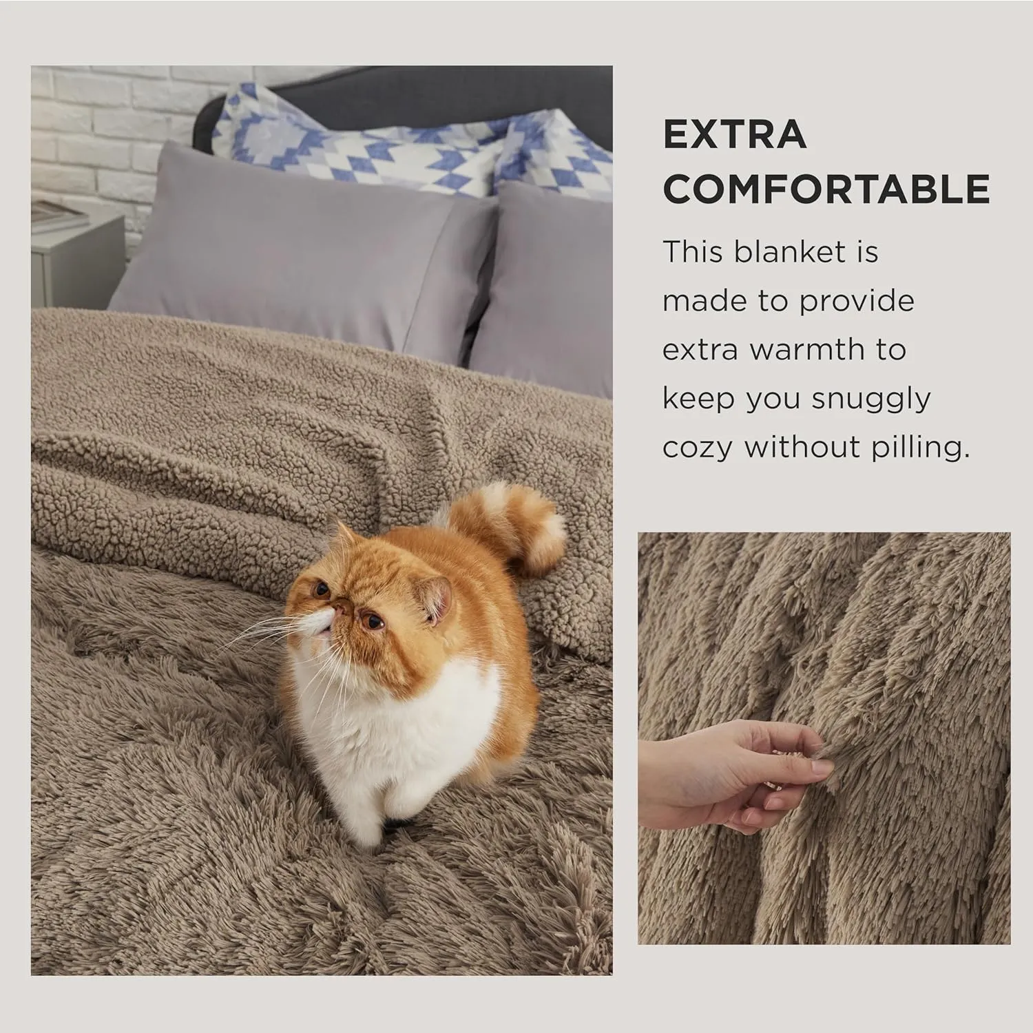 Bedsure Fluffy Brown Throw Blanket Gifts for Women, Men, Soft Fleece Cozy Fuzzy Sherpa Plush Warm Minky Thick Faux Fur Throws for Couch, Bed, Brown Decor Spring Blanket Gifts for Mom Dad, 50x60