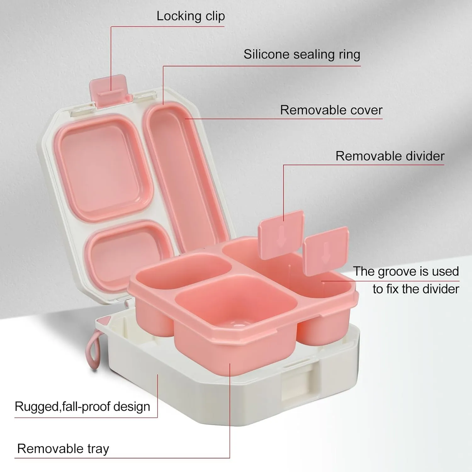 Bento Lunch Box for Kids with 12oz Soup Thermo Leak-Proof Lunch Food Container with 5 Compartment Thermo Hot Food Jar and Insulated Lunch Bag for Kid Toddler Girls Boys to School