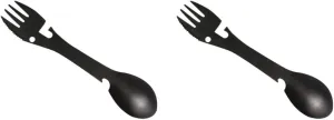 BESPORTBLE 2pcs 5 1 5-in-1 Camping Fork Cork Reusable Cutlery Set Stainless Steel Tableware Compact for Hiking Picnic Outdoor Activity