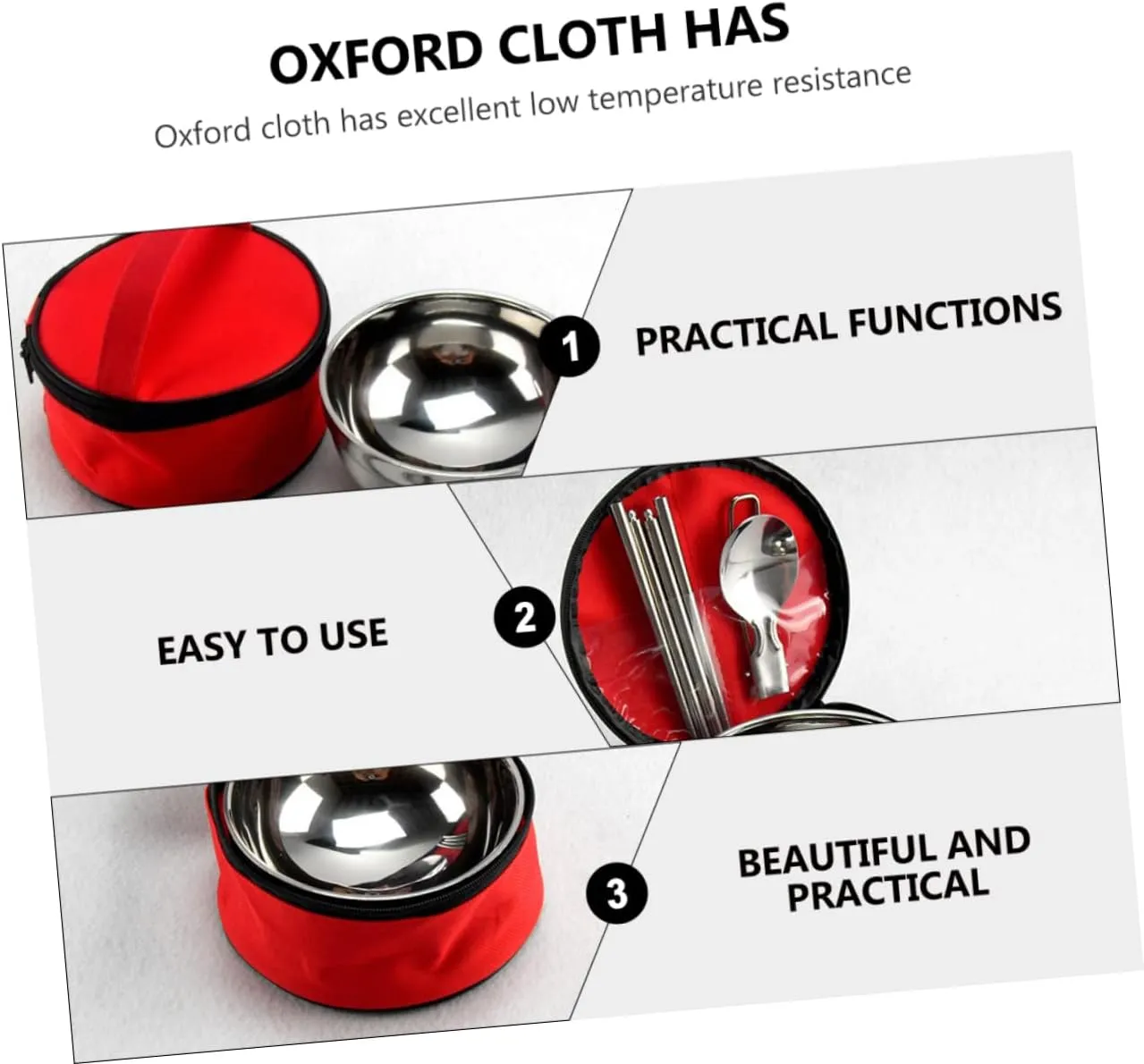 BESPORTBLE Sets Foldable Camping Tableware Stainless Steel Bowl Spoon Set Chopsticks for Travel