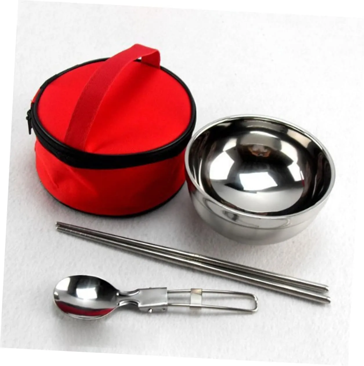 BESPORTBLE Sets Foldable Camping Tableware Stainless Steel Bowl Spoon Set Chopsticks for Travel