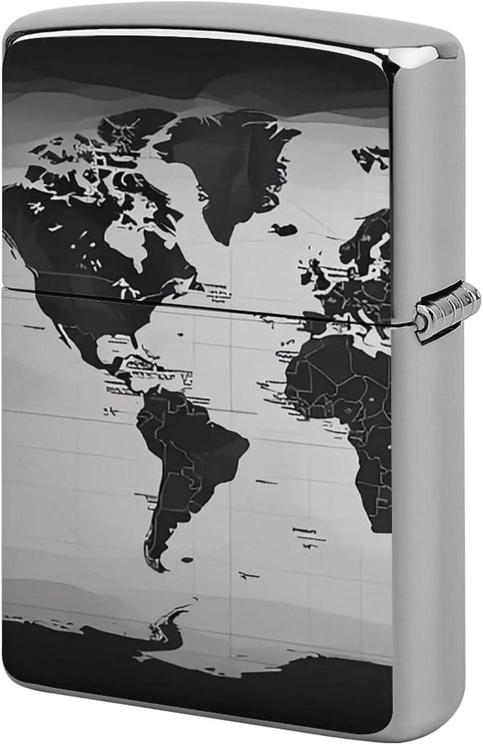 Black and White World Map Lighter Case Double-Sided Graffiti Lighter Holder - Metal Lighters Protective Cover, Universal Fit for Standard Lighters, Stylish Gift for Men & Women