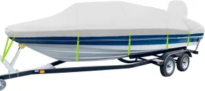 Boat Cover Fit Bayliner DX2000/2050, 1200D Heavy Duty Polyester with PU Coating, 20-22ft Trailerable Waterproof Boat Cover & UV Resistant, All-Weather Protection [Motor Cover Included]
