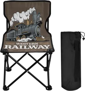 Boccsty Vintage Steam Train Locomotive Camping Chair Beach Chairs Collapsible Chair Lawn Chairs Outdoor Chair for Camping Picnic Sports BBQ