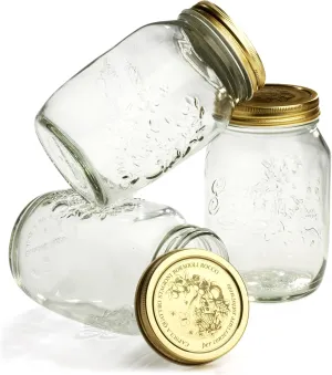 Bormioli Rocco Quattro Stagioni 33.75 oz. Canning Jar Set of 3, Gift Boxed