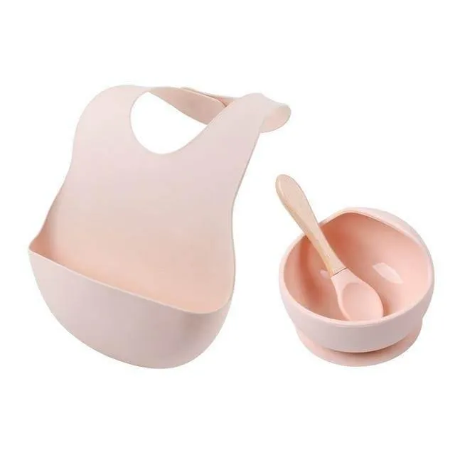 BPA-Free Silicone Baby Tableware Set - Soft  Easy to Clean