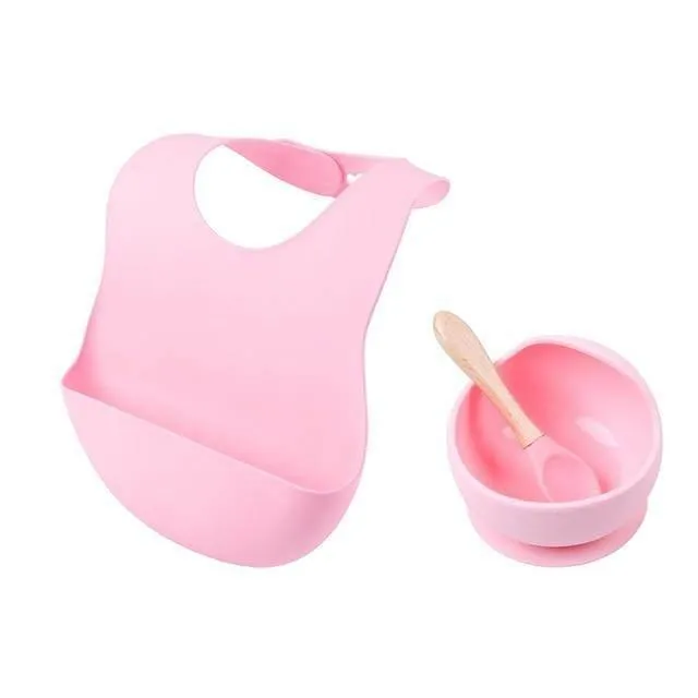 BPA-Free Silicone Baby Tableware Set - Soft  Easy to Clean