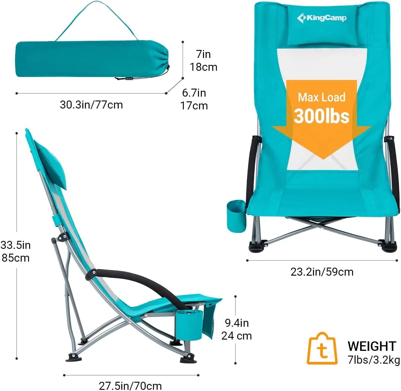 Buy KingCamp Beach Umbrella Get 2 Beach Chair Free