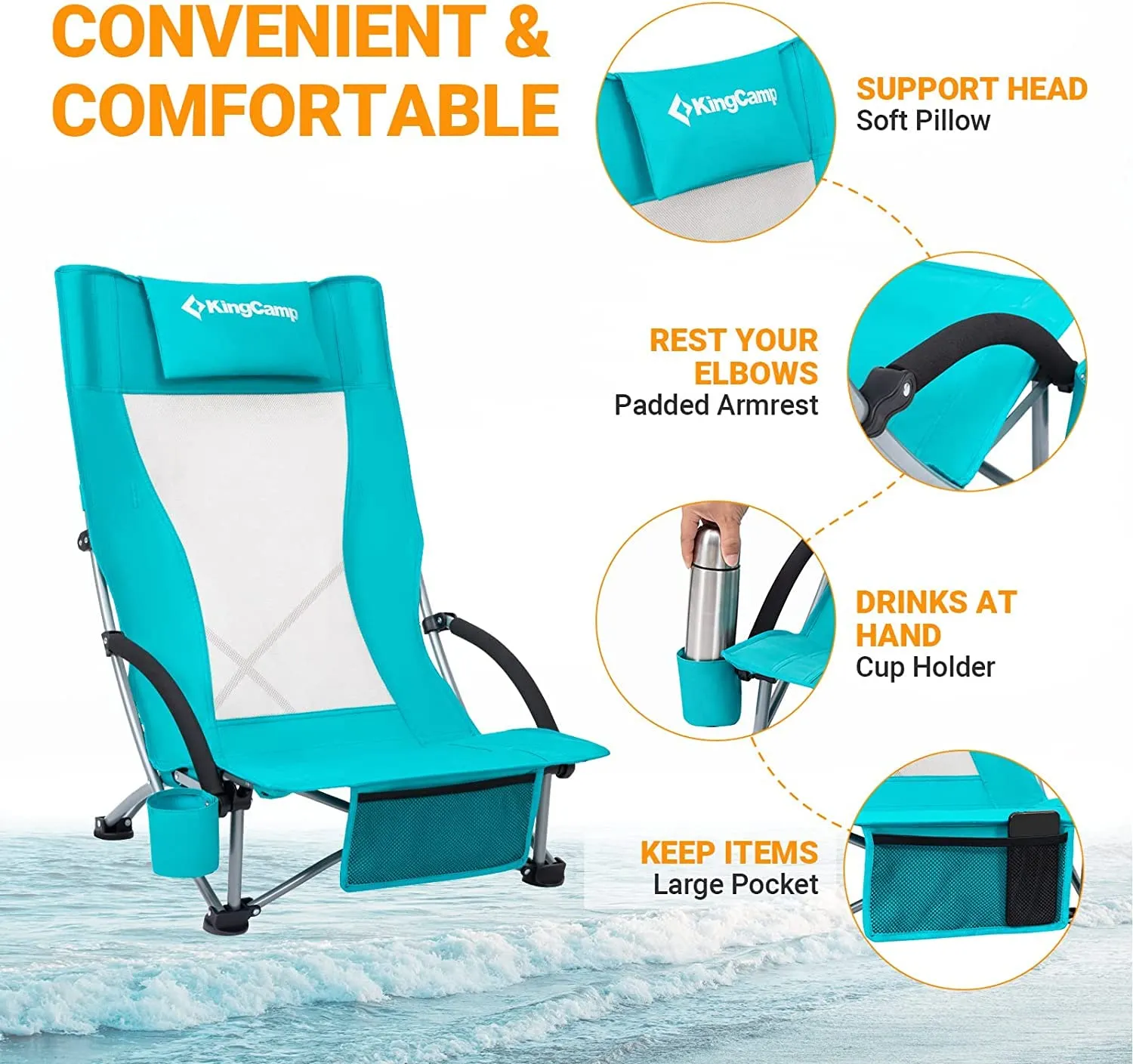 Buy KingCamp Beach Umbrella Get 2 Beach Chair Free