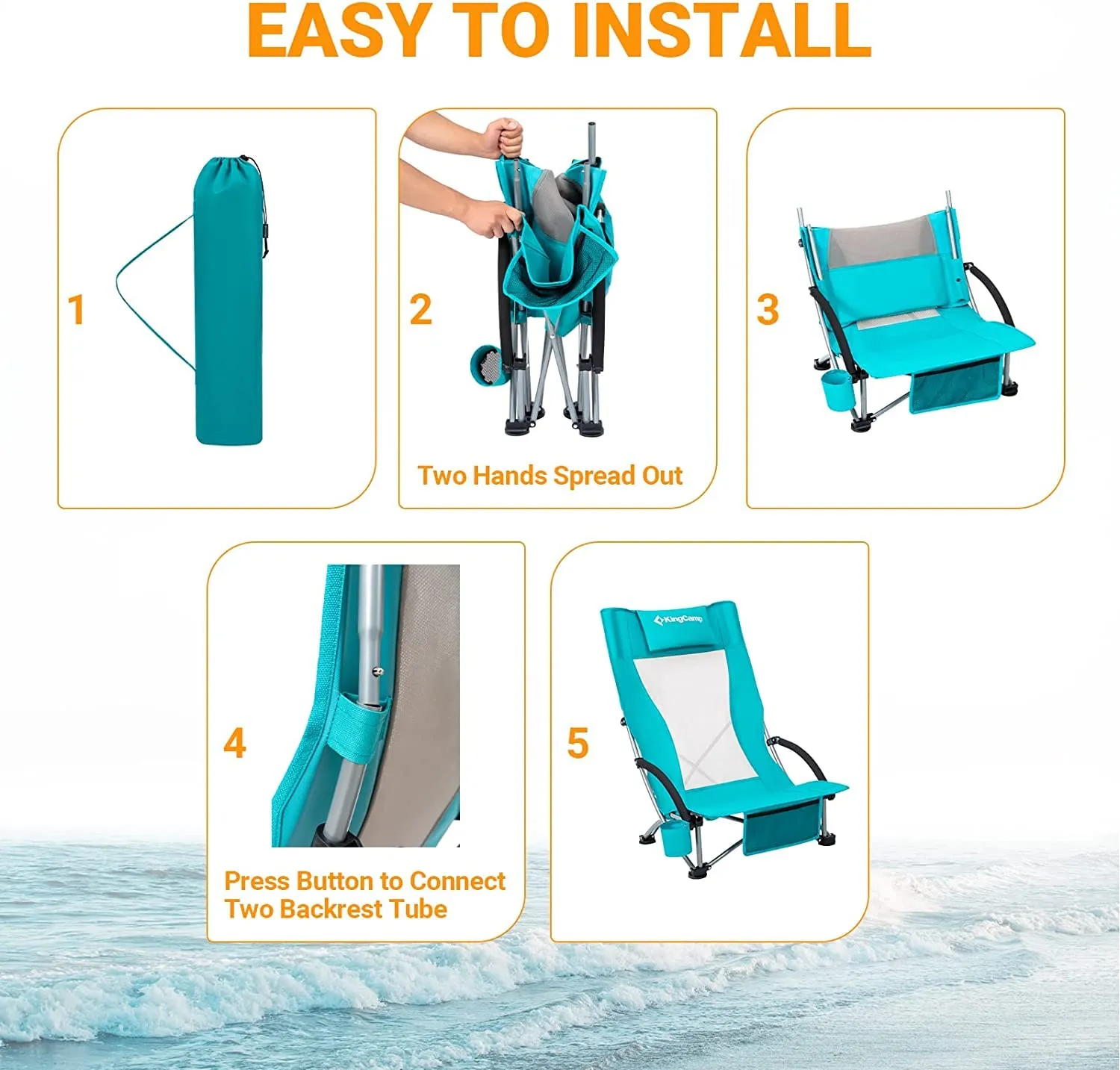 Buy KingCamp Beach Umbrella Get 2 Beach Chair Free