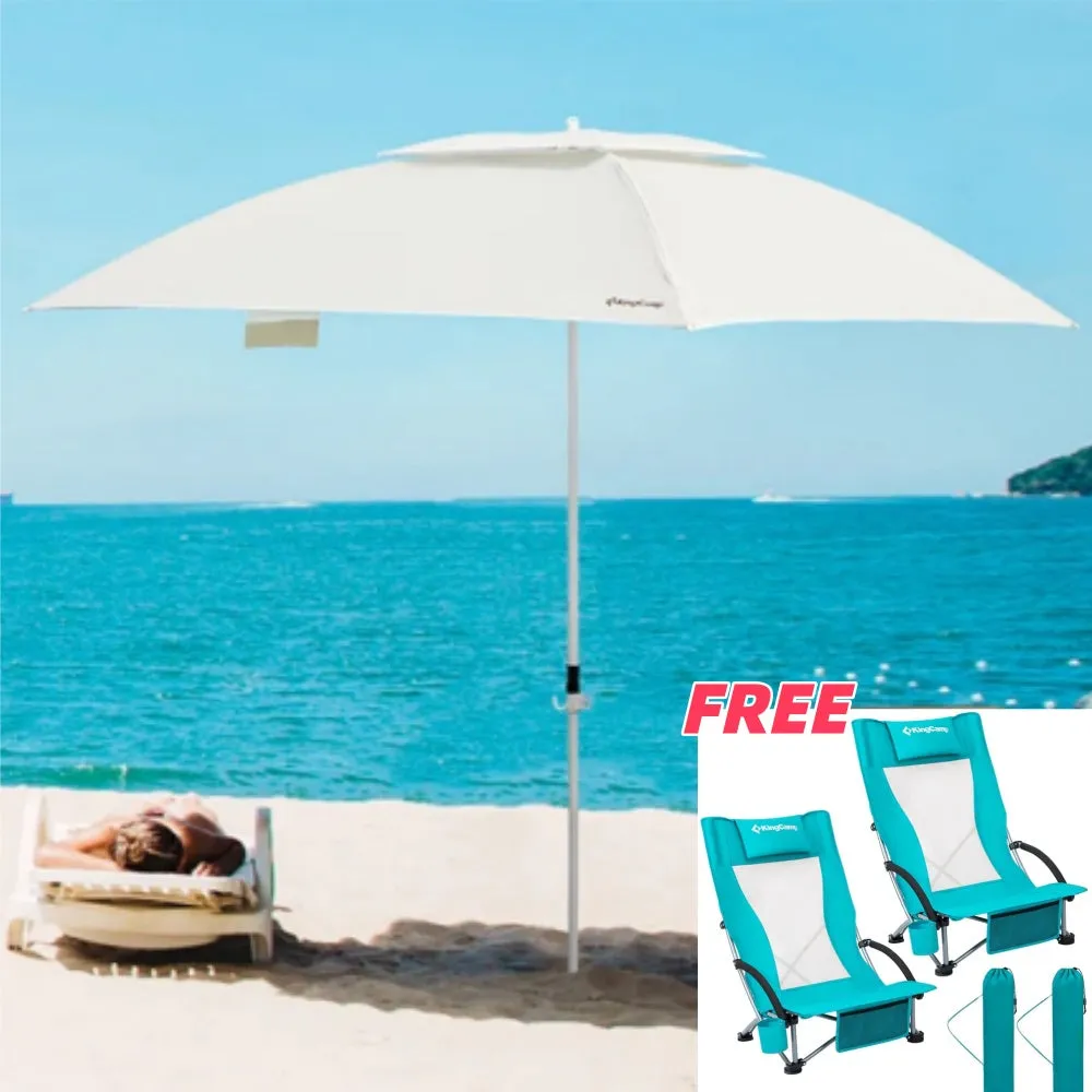 Buy KingCamp Beach Umbrella Get 2 Beach Chair Free