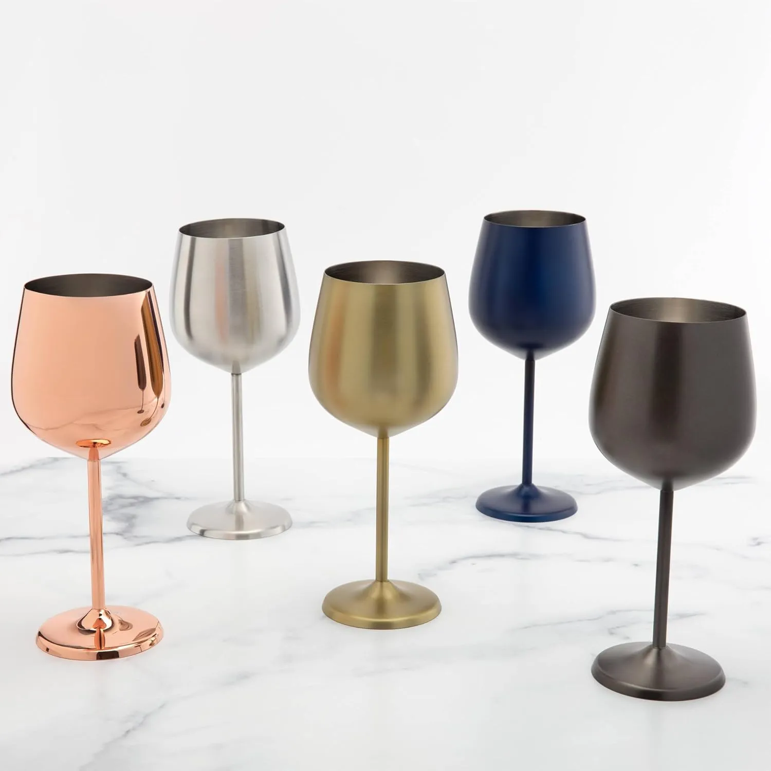 Cambridge Silversmiths 4 Piece Set of 18 oz Copper All Purpose Single Wall Wine Glasses