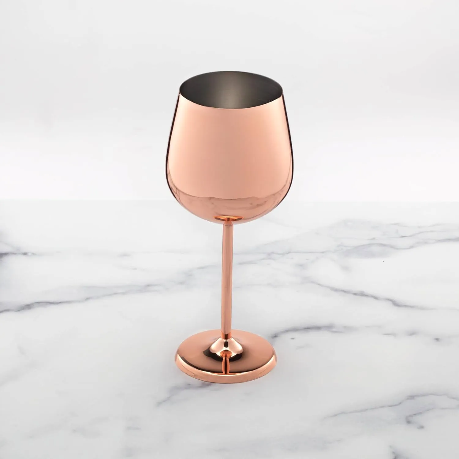 Cambridge Silversmiths 4 Piece Set of 18 oz Copper All Purpose Single Wall Wine Glasses