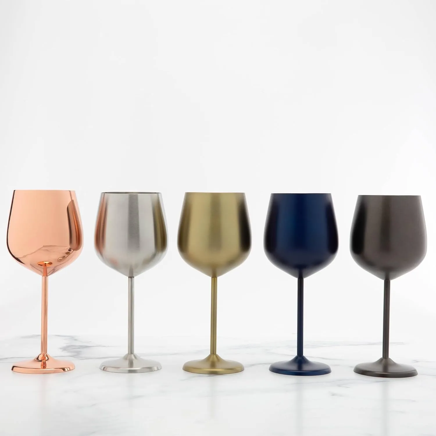 Cambridge Silversmiths 4 Piece Set of 18 oz Copper All Purpose Single Wall Wine Glasses