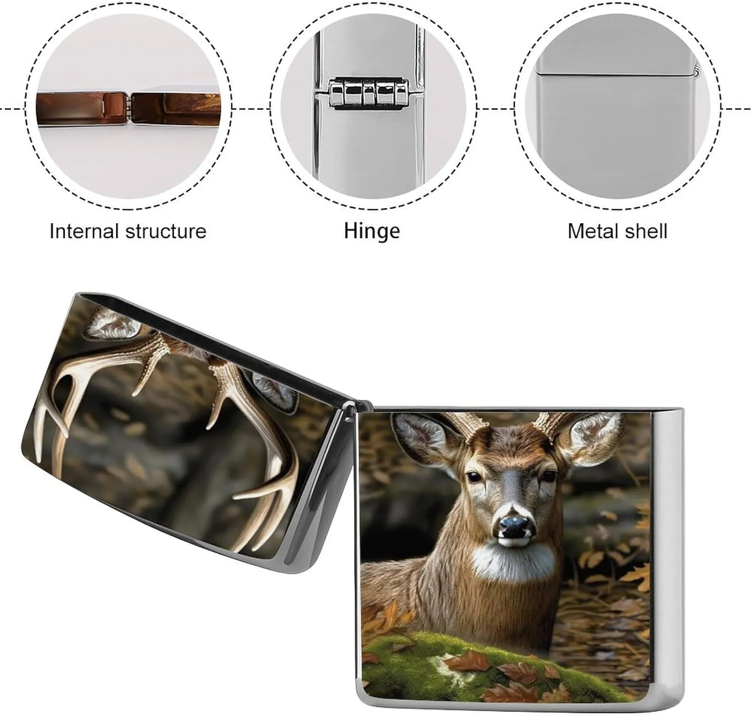 Camouflage Deer Lighter Case Waterproof Lighter Sleeve Lighters Protective Cover with Graffiti Design