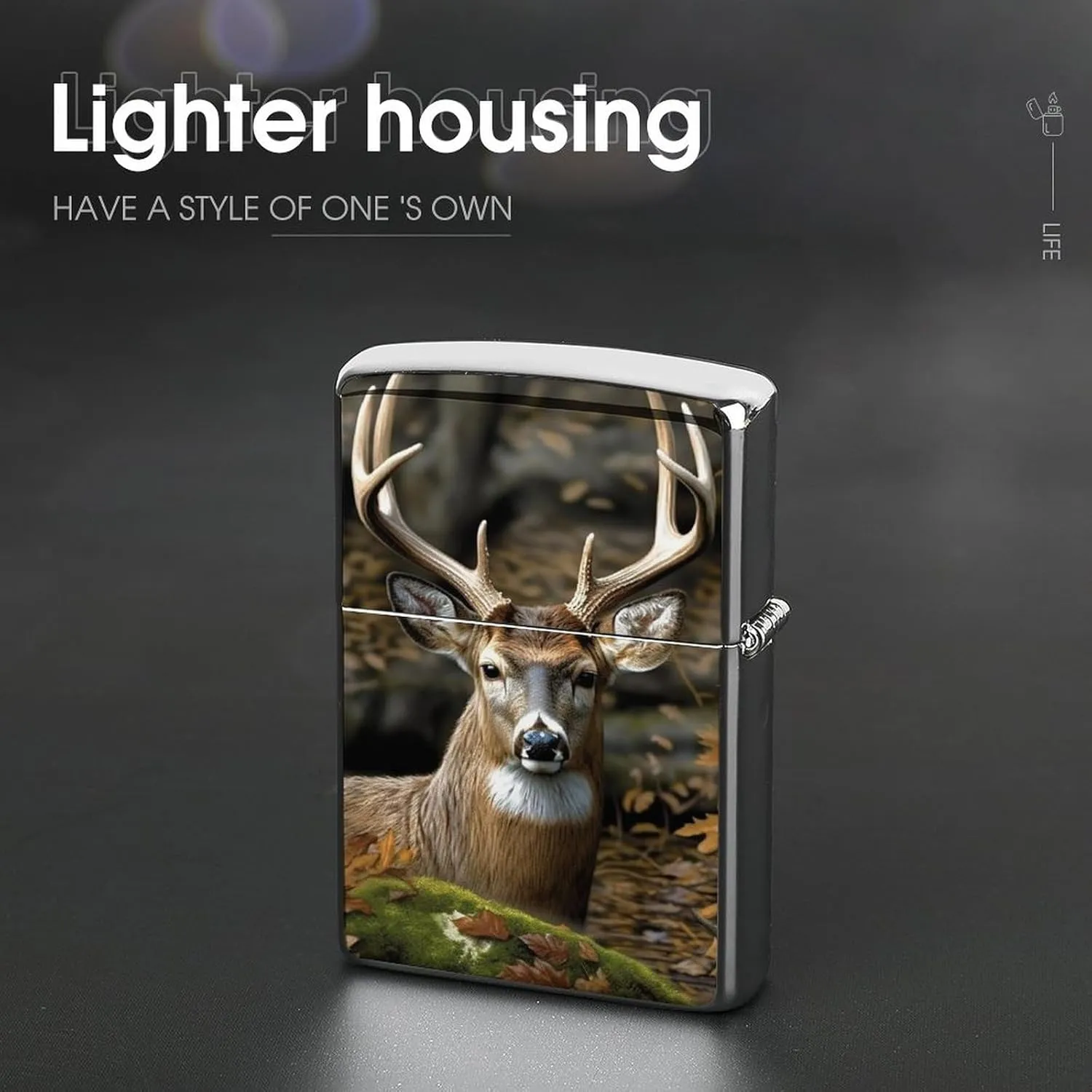 Camouflage Deer Lighter Case Waterproof Lighter Sleeve Lighters Protective Cover with Graffiti Design