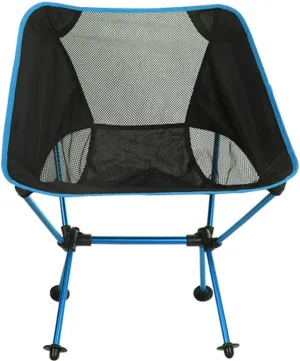 Camping Accessory Outdoor Portable Folding Camping Chair Light Fishing Beach Chair Aviation Aluminum Alloy Backrest Recliner (Color : Light Blue)